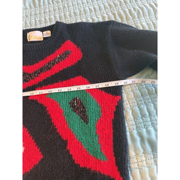 Vintage JR Bentley Sweater Women's 80s Geometric Medium Retro - Picture 7 of 8